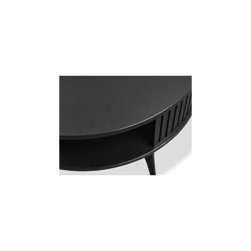 Table basse ROENNI 44x75 cm noir/doré chêne