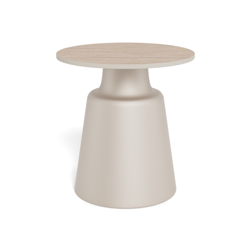Table basse SANTORINI, Ø 45 cm, beige/gris, céramique