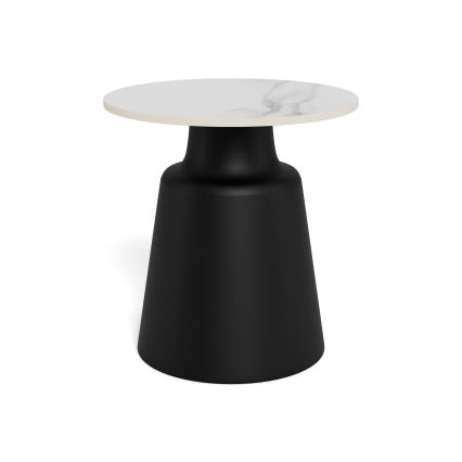 Table basse SANTORINI, Ø 45 cm, blanc/noir/céramique