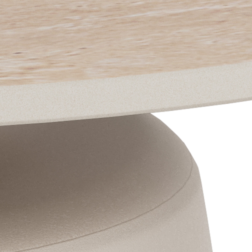 Table basse SANTORINI Ø 70 cm beige/gris/céramique