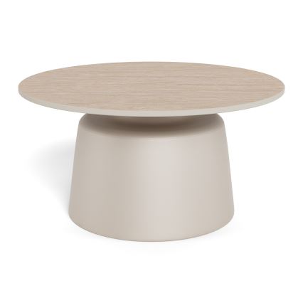 Table basse SANTORINI Ø 70 cm beige/gris/céramique