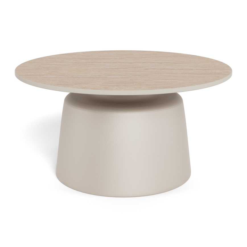 Table basse SANTORINI Ø 70 cm beige/gris/céramique