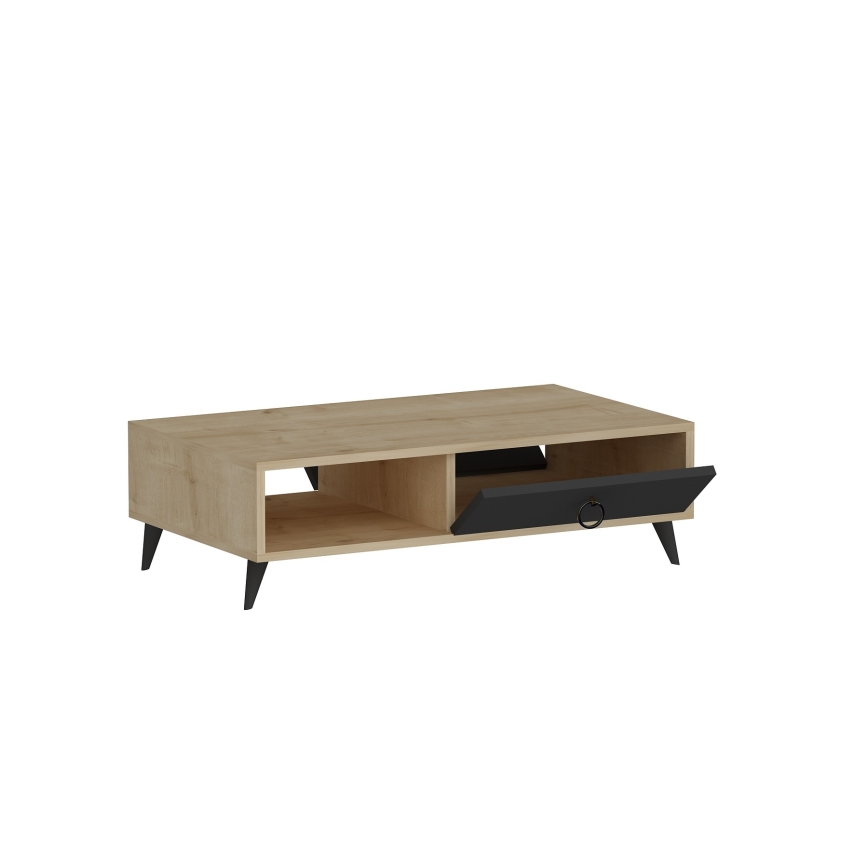 Table basse SILVER 33x90 cm anthracite/beige
