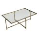 Table basse SOLEIL 35x94 cm doré/transparent