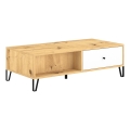 Table basse SULA chêne artisan/blanc
