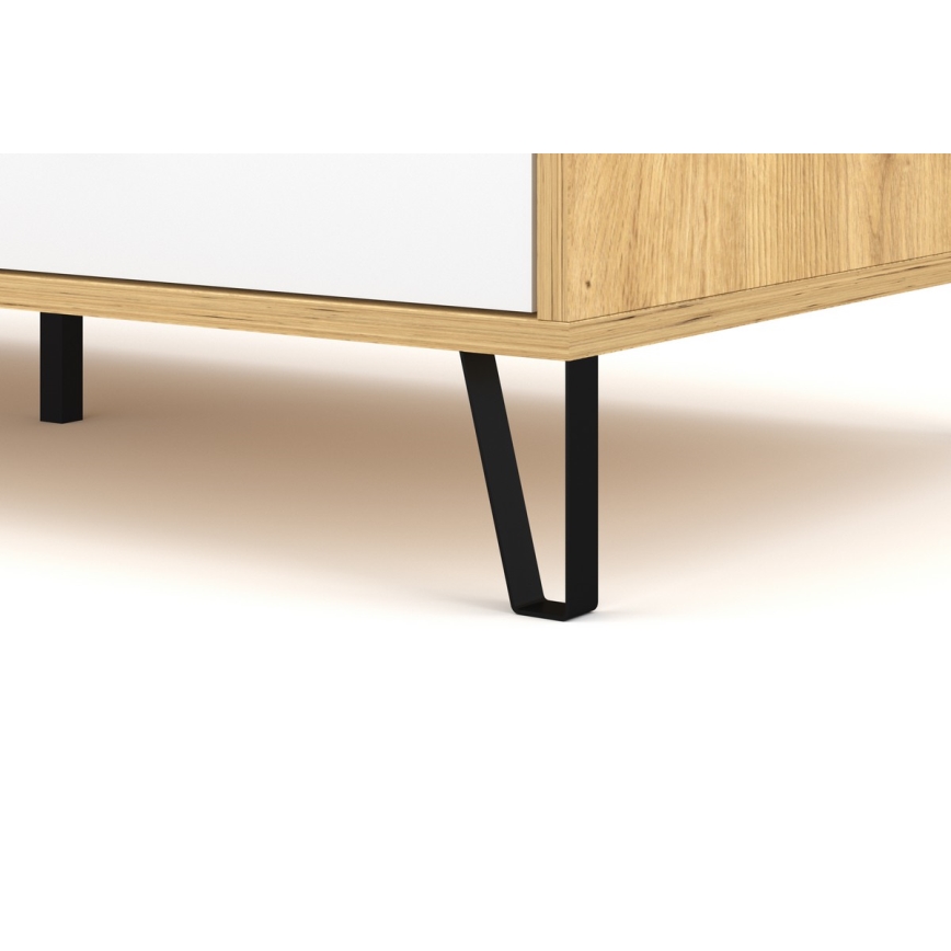 Table basse SULA chêne artisan/blanc