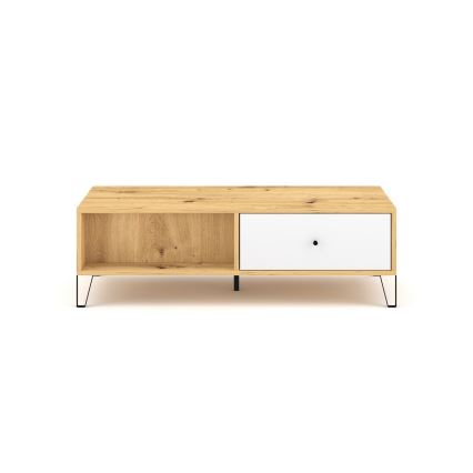 Table basse SULA chêne artisan/blanc
