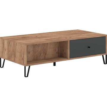 Table basse SULA chêne craft/noir