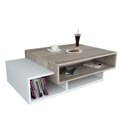 Table basse TAB 32x105 cm beige/blanc