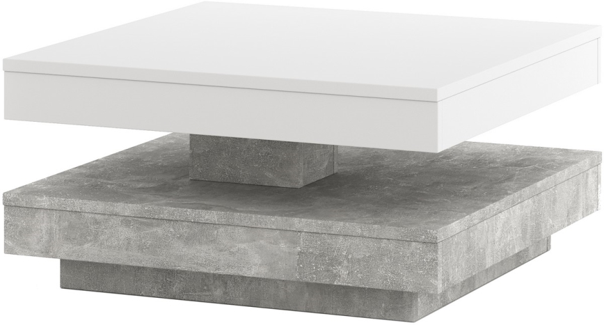 Table basse TIMO blanc/gris béton