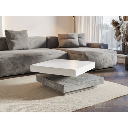 Table basse TIMO blanc/gris béton
