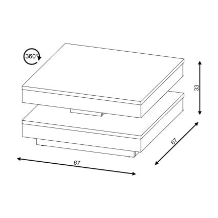 Table basse TIMO blanc/gris béton