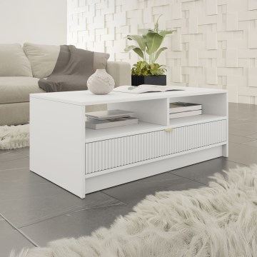 Table basse TIRENO 100x40 cm blanche
