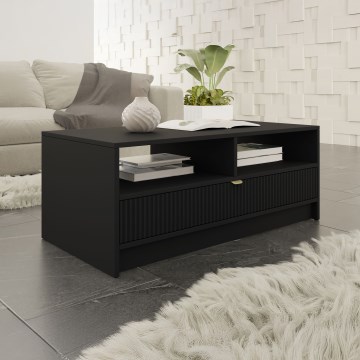 Table basse TIRENO 40 x 100 cm noire
