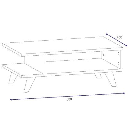 Table basse TITUS 30x80 cm blanche