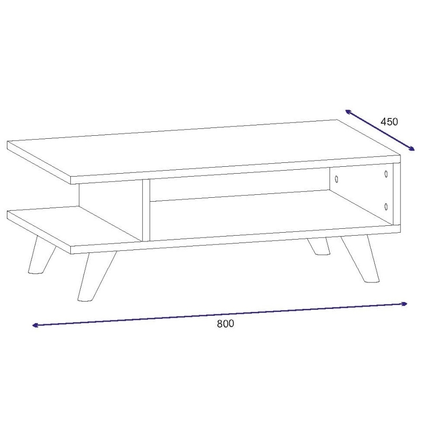 Table basse TITUS 30x80 cm blanche