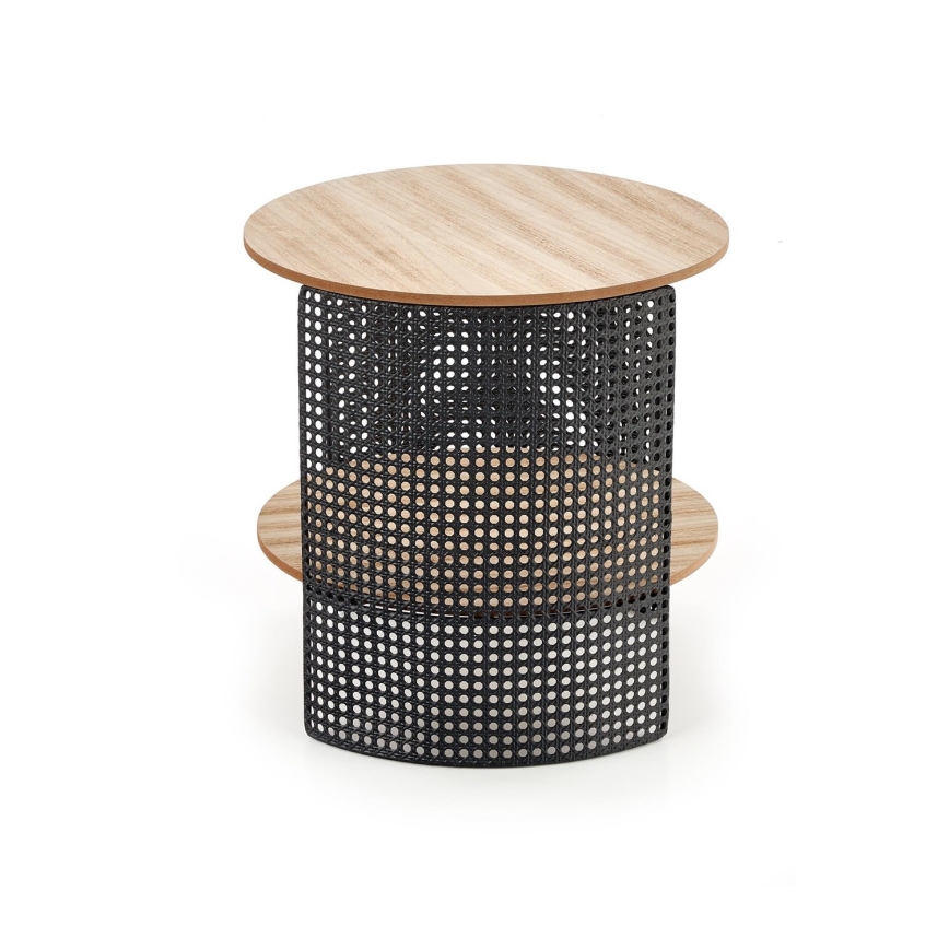 Table basse TRAFICA 41x41 cm noire/beige