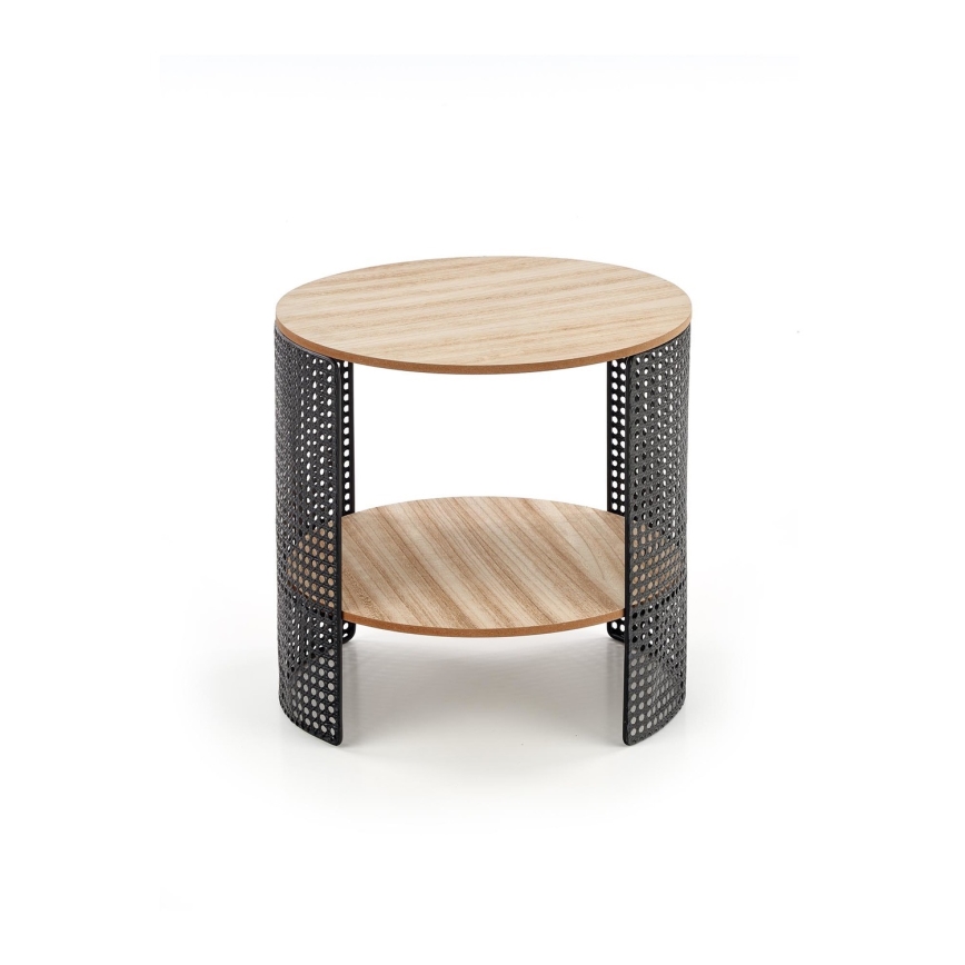 Table basse TRAFICA 41x41 cm noire/beige