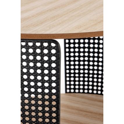 Table basse TRAFICA 41x41 cm noire/beige