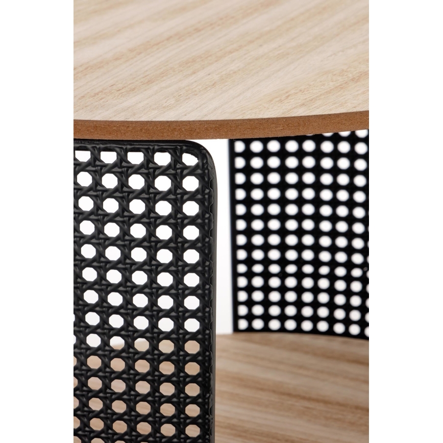 Table basse TRAFICA 41x41 cm noire/beige