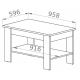 Table basse VANCO 57x96 cm chêne artisanal