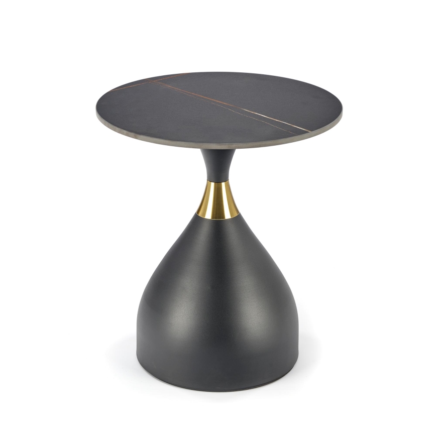 Table basse VERO Ø 50 cm noir/doré