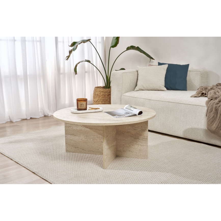 Table basse VERUM Ø 90 cm beige