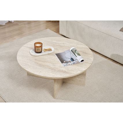 Table basse VERUM Ø 90 cm beige