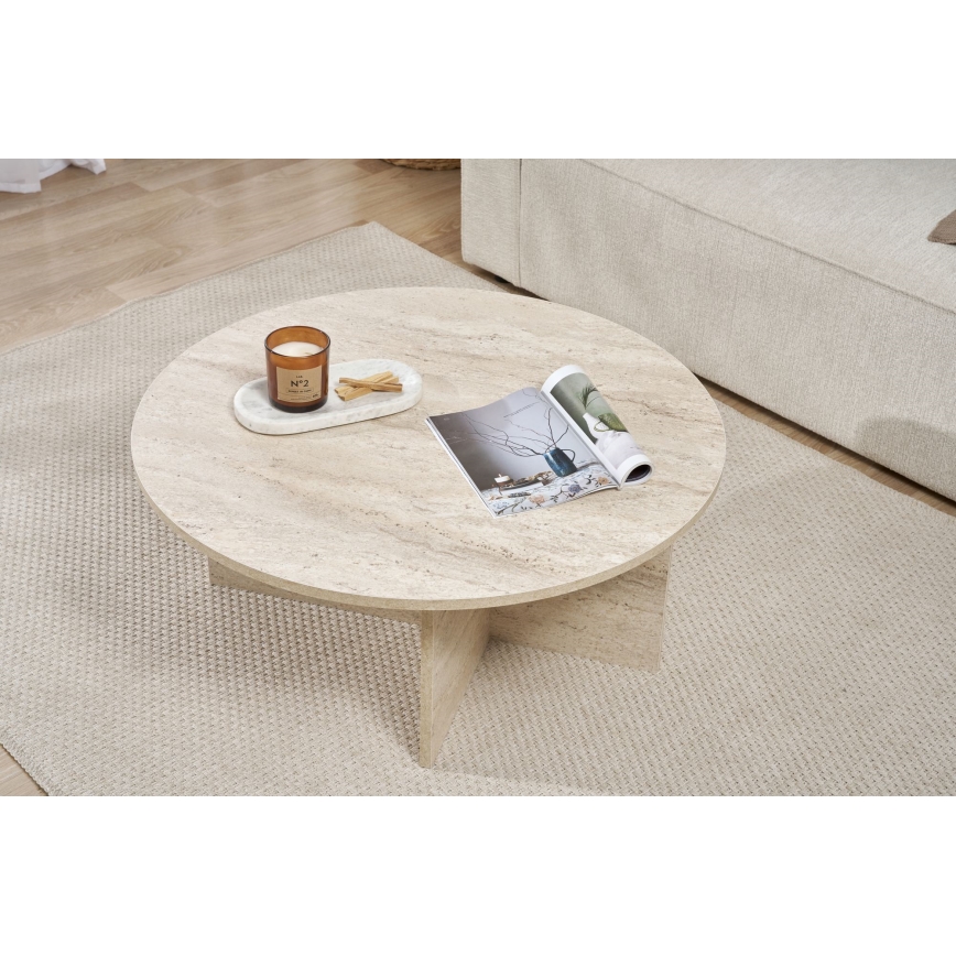 Table basse VERUM Ø 90 cm beige