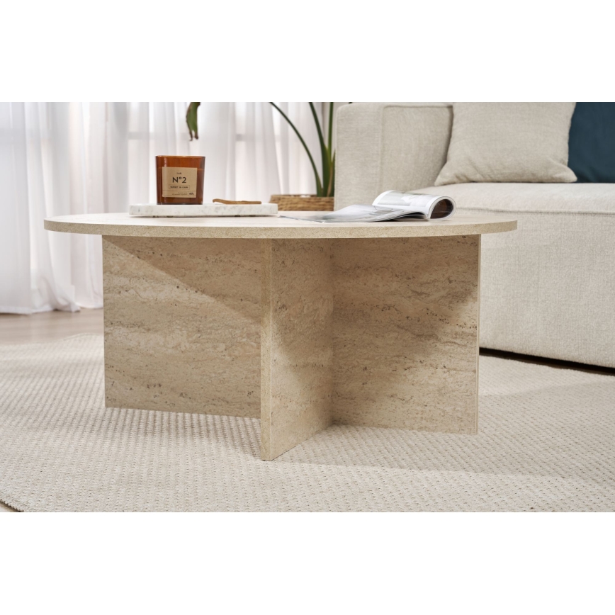 Table basse VERUM Ø 90 cm beige