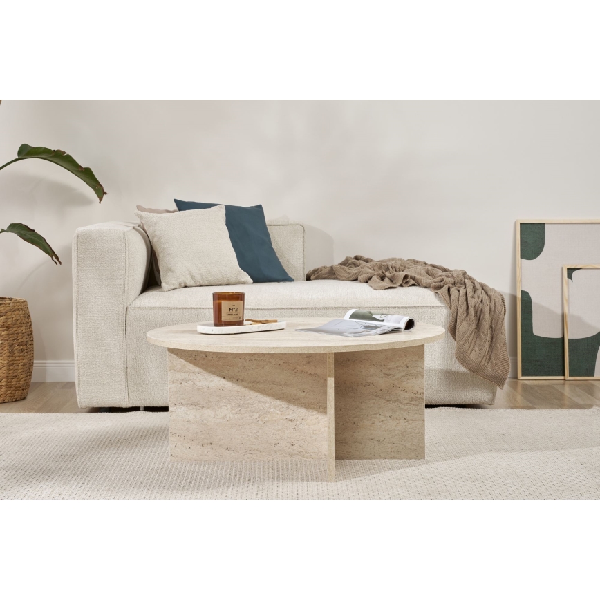 Table basse VERUM Ø 90 cm travertin