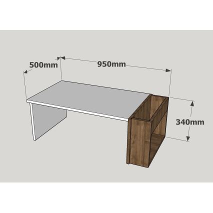 Table basse VIEW 34x95 cm blanc