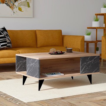 Table basse YUKA 39,5x90 cm marron/noire