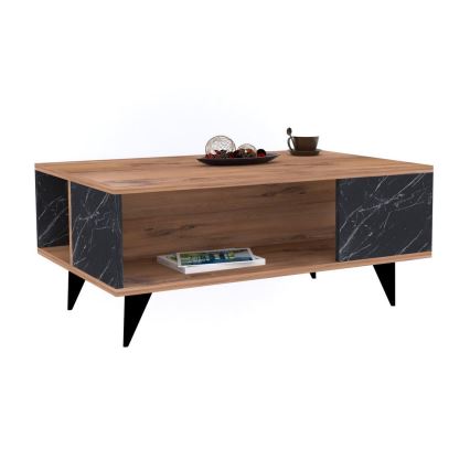 Table basse YUKA 39,5x90 cm marron/noire