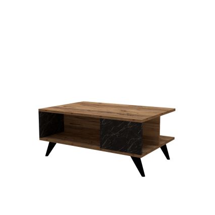 Table basse YUKA 39,5x90 cm marron/noire