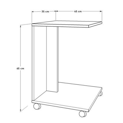 Table d'appoint 65x35 cm marron