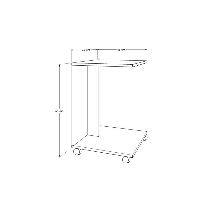 Table d'appoint 65x35 cm marron