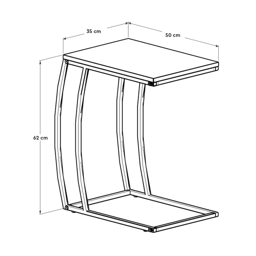 Table d'appoint 65x35 cm noir