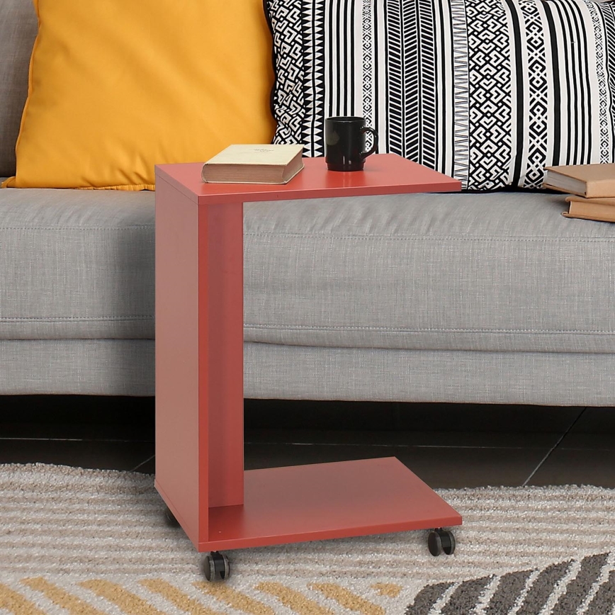 Table d'appoint 65x35 cm rouge