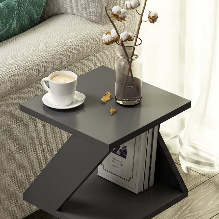 Table d'appoint ALBENI 50x30 cm anthracite