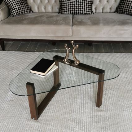 Table d'appoint CAM 41x96 cm marron/transparent