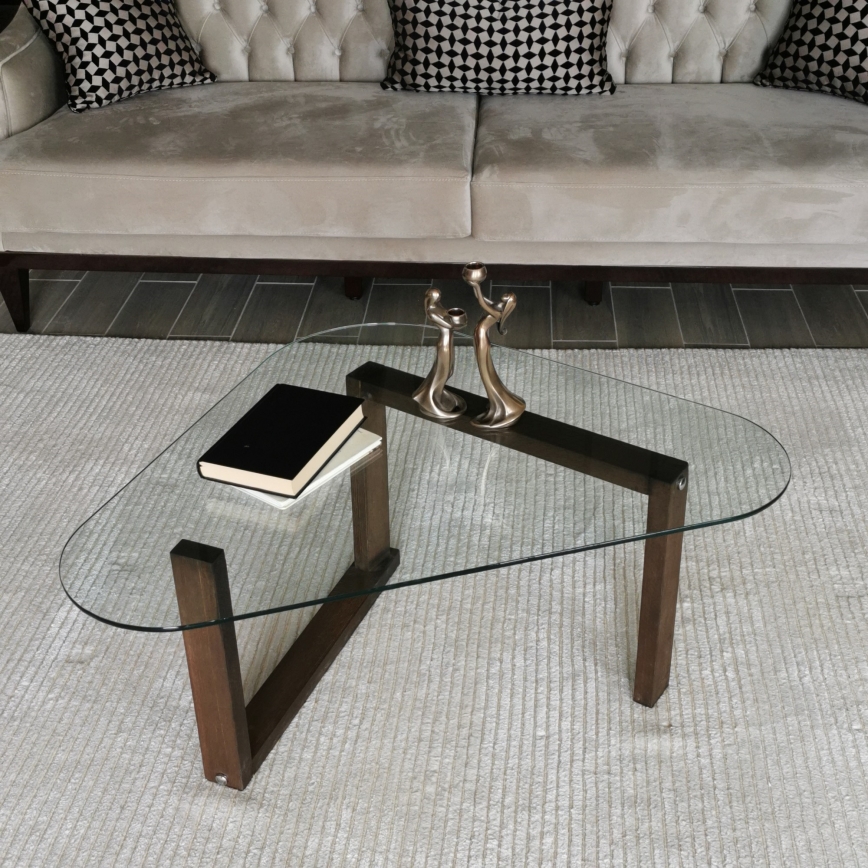 Table d'appoint CAM 41x96 cm marron/transparent