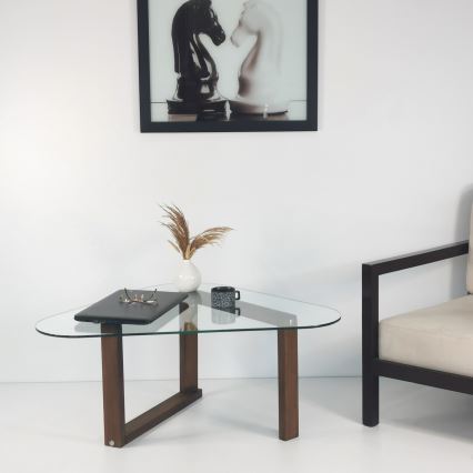 Table d'appoint CAM 41x96 cm marron/transparent