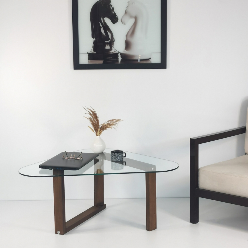 Table d'appoint CAM 41x96 cm marron/transparent