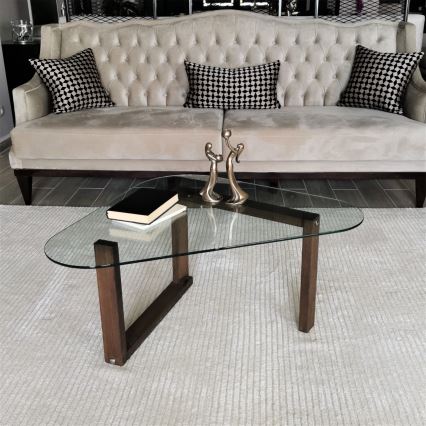 Table d'appoint CAM 41x96 cm marron/transparent
