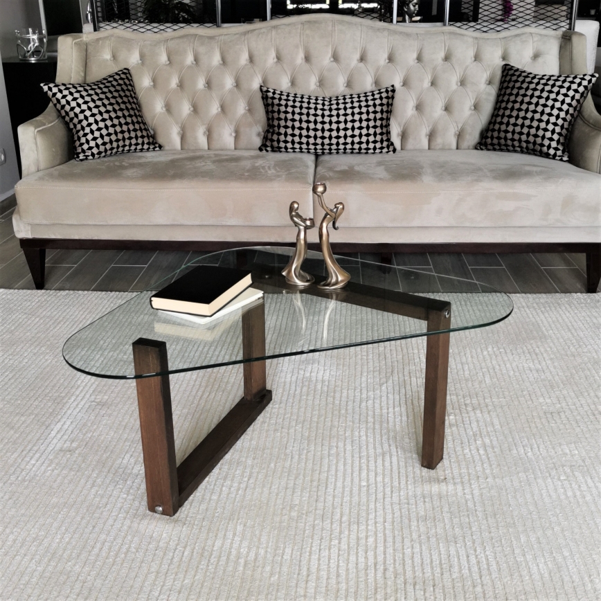 Table d'appoint CAM 41x96 cm marron/transparent