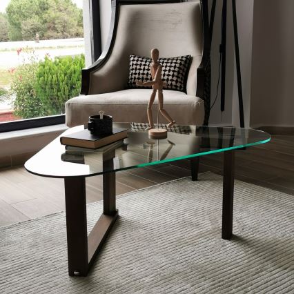 Table d'appoint CAM 41x96 cm marron/transparent
