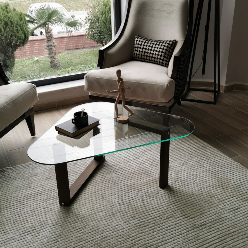 Table d'appoint CAM 41x96 cm marron/transparent