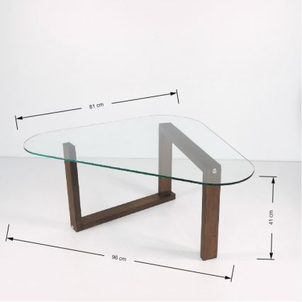 Table d'appoint CAM 41x96 cm marron/transparent