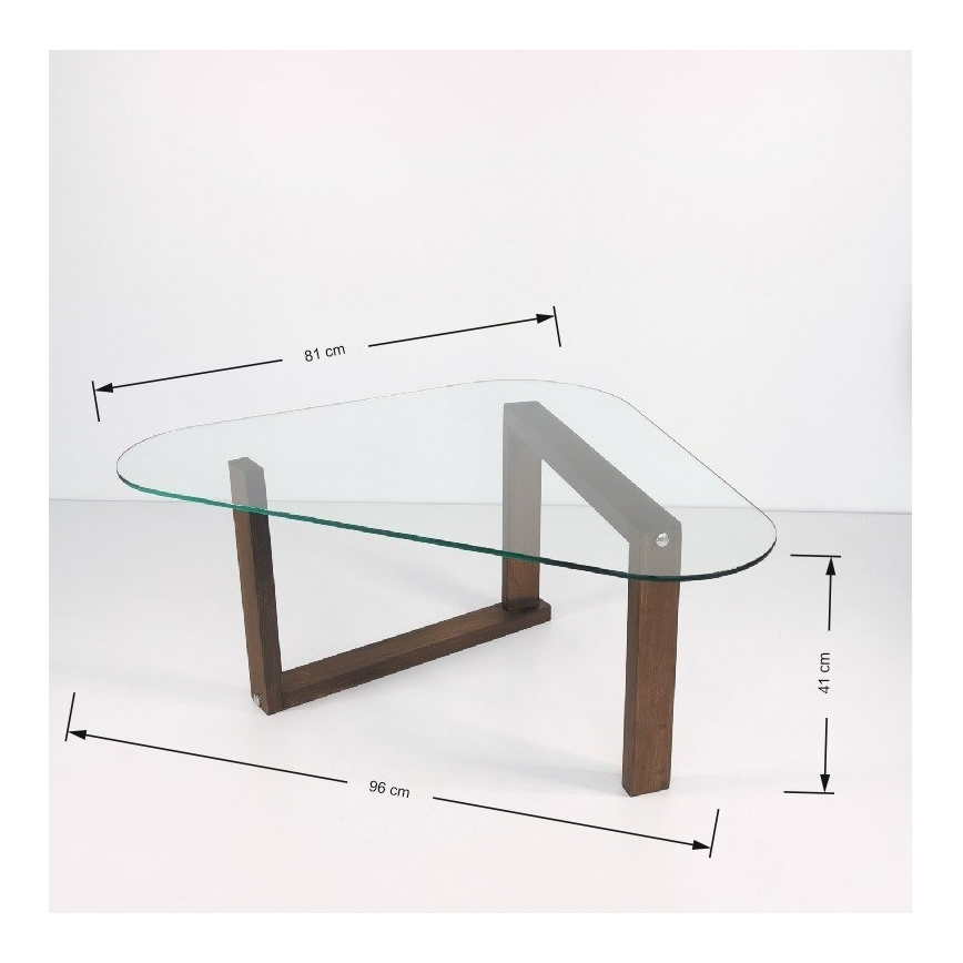 Table d'appoint CAM 41x96 cm marron/transparent